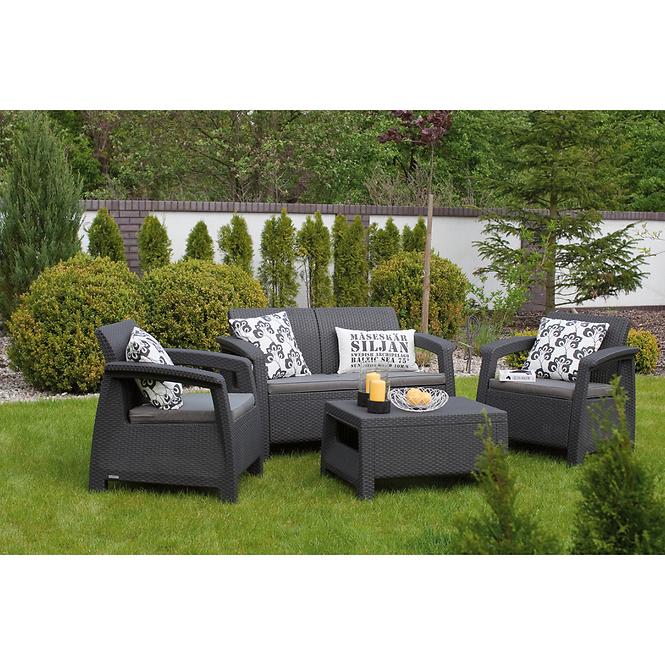Gartenmöbel Set Corfu 2+1+1 grafit 