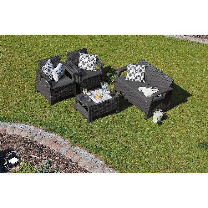 Gartenmöbel Set Corfu 2+1+1 grafit