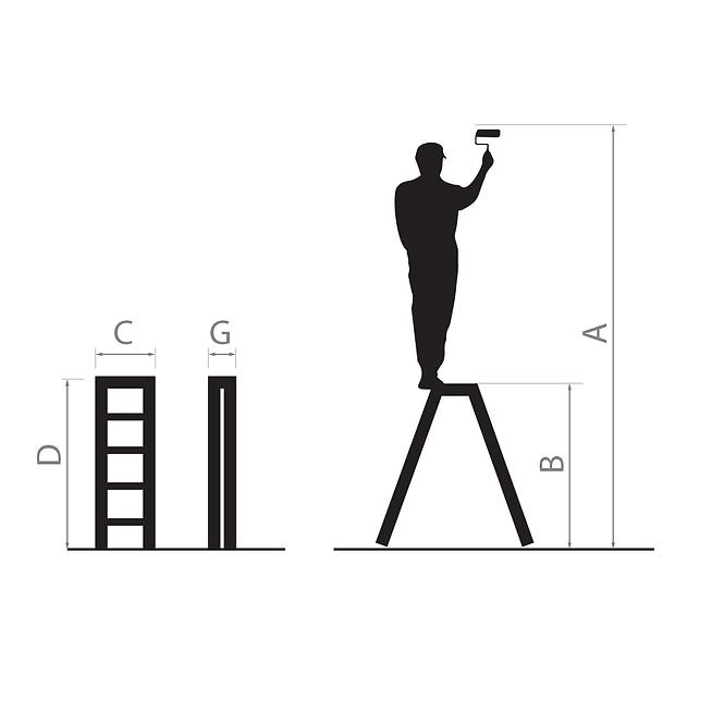 Haushaltsleiter 2-Stufe al 125 kg DD2X2