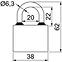 Vorhängeschlösser RV.OVAL.38,2