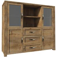 Vitrine Nevada 160cm Eiche Lefkas Dunkel, K2S