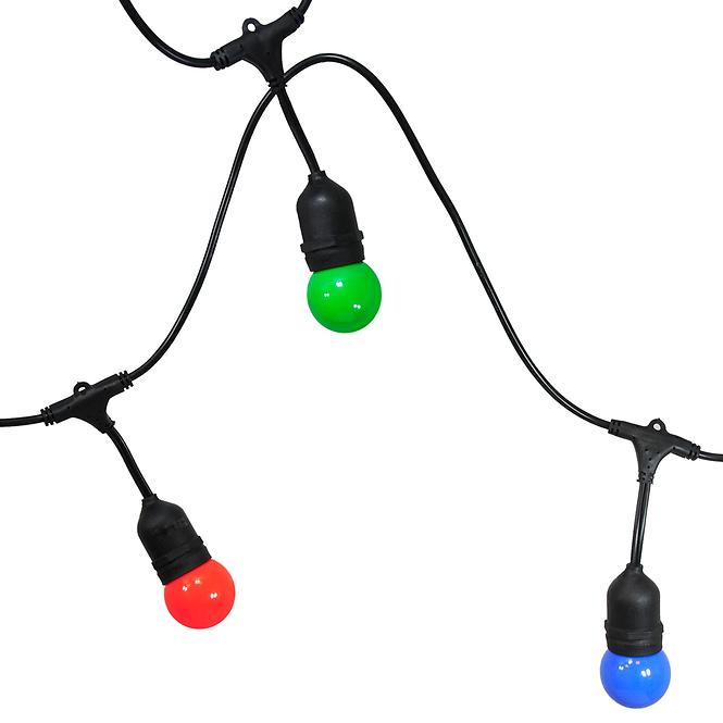 Außenleuchte 5,6 m E27 10 x G45 barevná 36V 6W