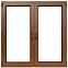 Zweiflügeliges Dreh-Kipp-Fenster 146,5x143,5cm Eiche golden
