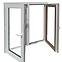Zweiflügeliges Dreh-Kipp-Fenster 146,5x143,5cm weiß/Eiche golden,3