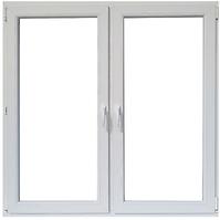 Zweiflügeliges Dreh-Kipp-Fenster 146,5x143,5cm weiß/Eiche golden