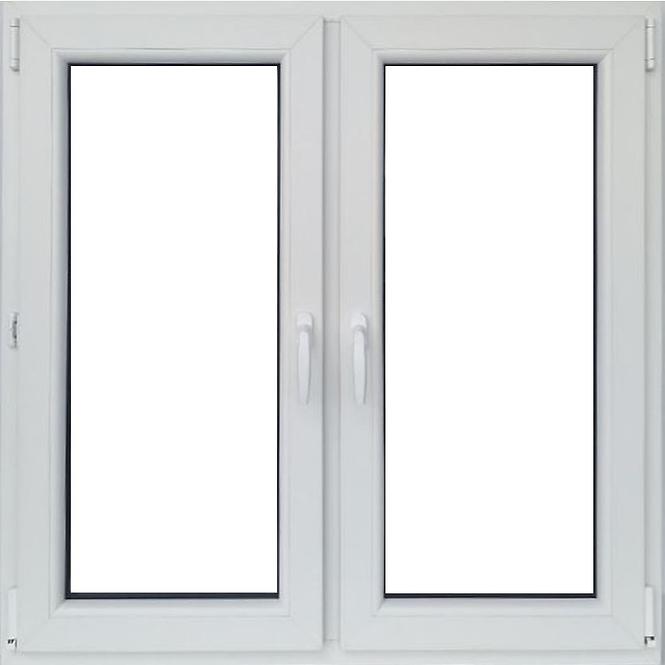 Zweiflügeliges Dreh-Kipp-Fenster 116,5x113,5cm weiß/Eiche golden