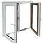 Zweiflügeliges Dreh-Kipp-Fenster 116,5x113,5cm weiß/Eiche golden,3
