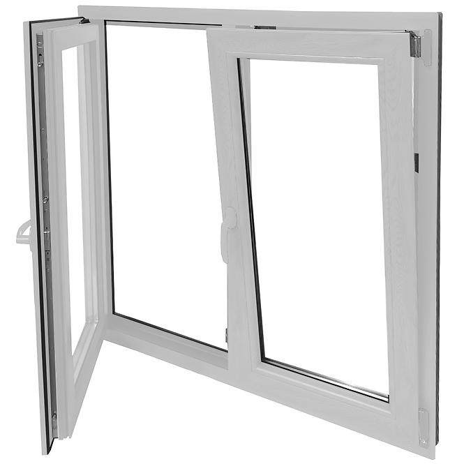 Zweiflügeliges Dreh-Kipp-Fenster 116,5x113,5cm weiß