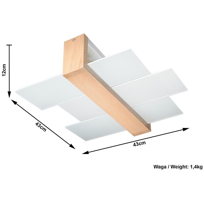 Lampe Luizjana 2 natürliche Holz A-076