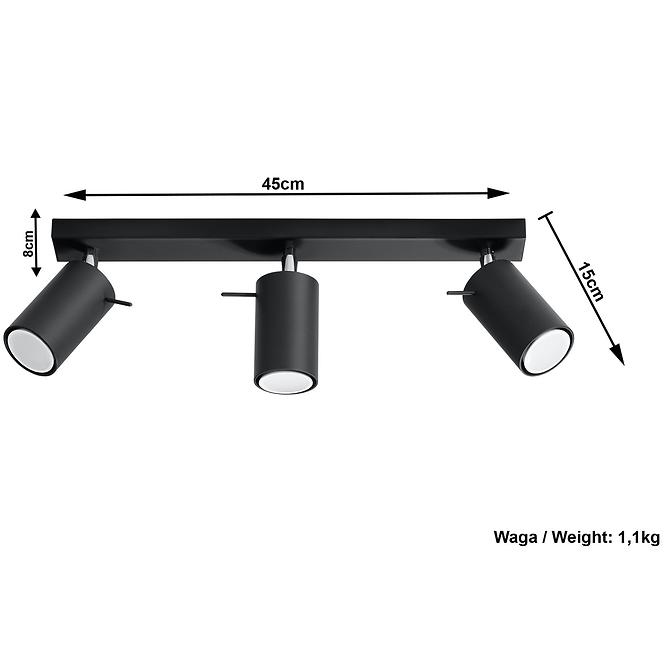 Lampe Oregon 3 schwarz A-093,5