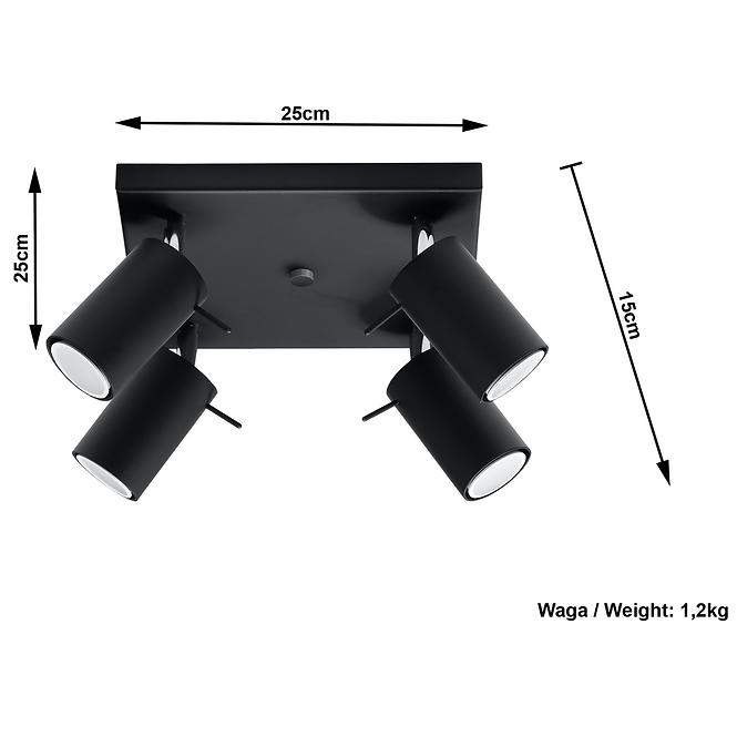 Lampe Oregon 4 schwarz A-094,5