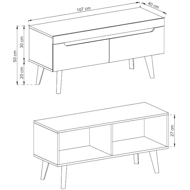 Tv Tisch Nordi 107cm Weiß