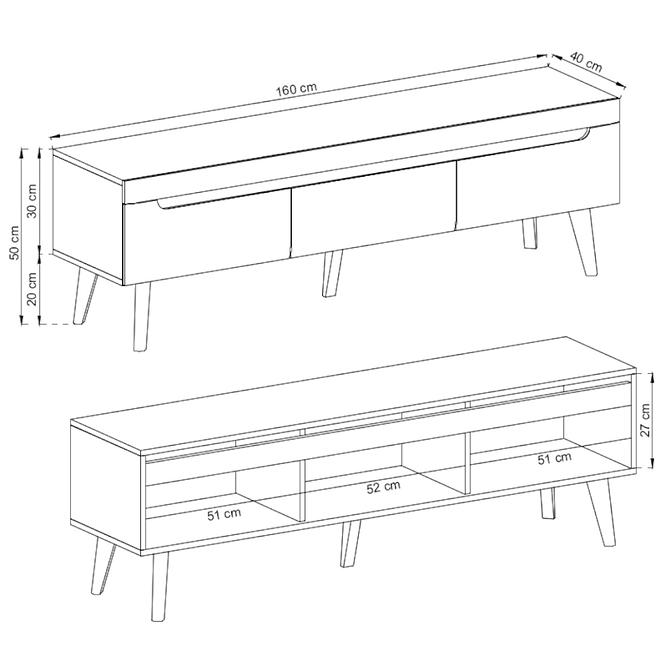 Tv Tisch Nordi 160cm Weiß