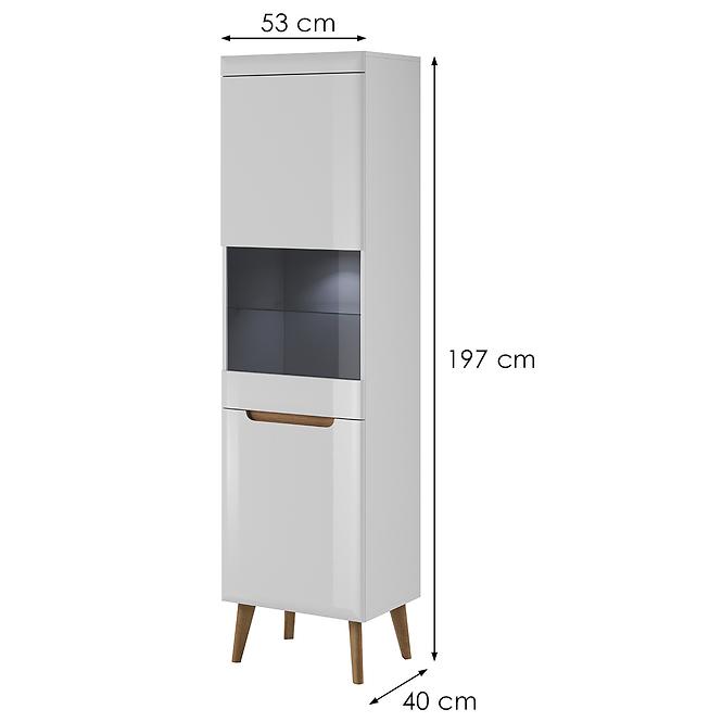 Vitrine Nordi 53cm Weiß