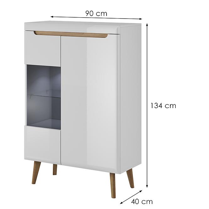 Vitrine Nordi 90cm Weiß