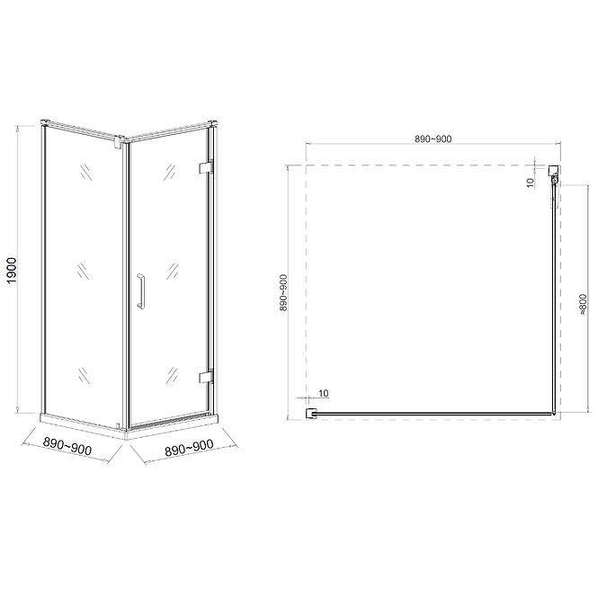 Duschkabine Maja 90x90x190 