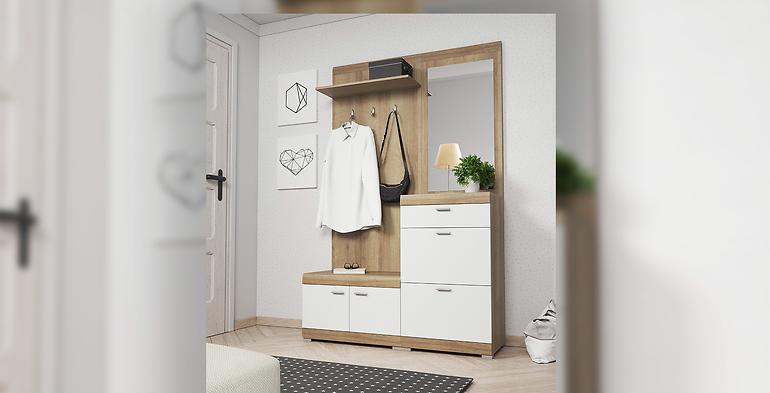 Garderobe Stella Eiche Riviera/weiß 135 cm