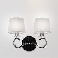 Clara Wandleuchte 2x40w E14 Chrom/weiß