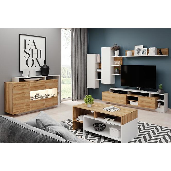 Kommode Alva 155cm Grande Oak/weiße Matte