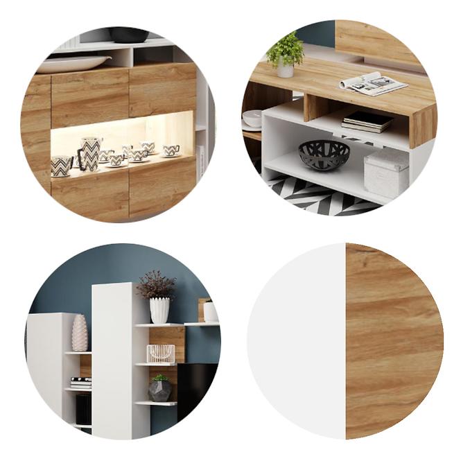 Kommode Alva 155cm Grande Oak/weiße Matte