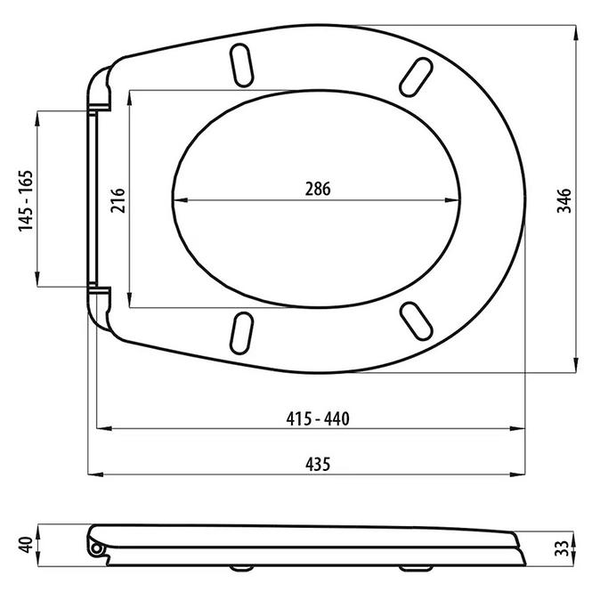 WC-Sitz Cleo 09/Am Scharnier Metall