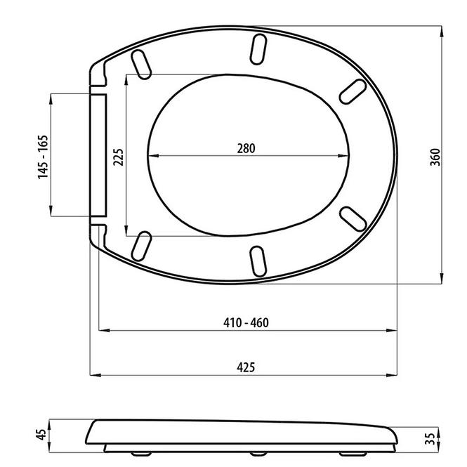 WC-Sitz Duroplast Kaskada-Bis Metall Scharnier