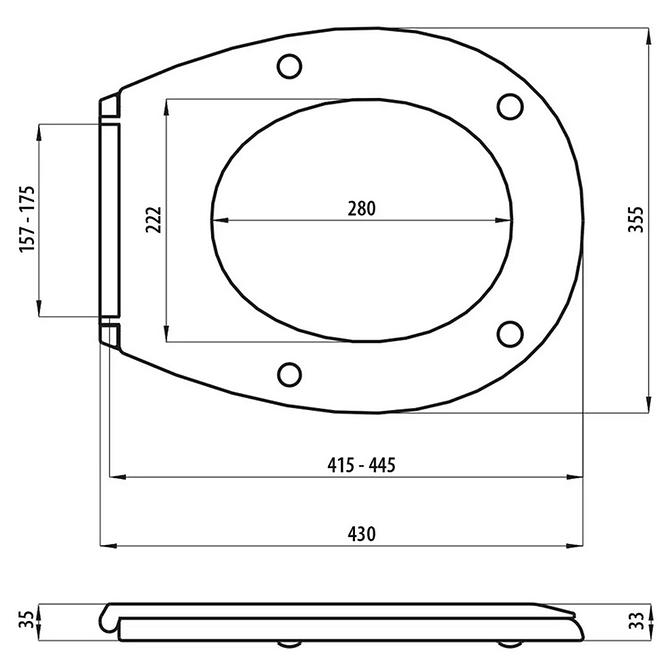 WC-Sitz Slim 012/AW mit Absenkautomatik