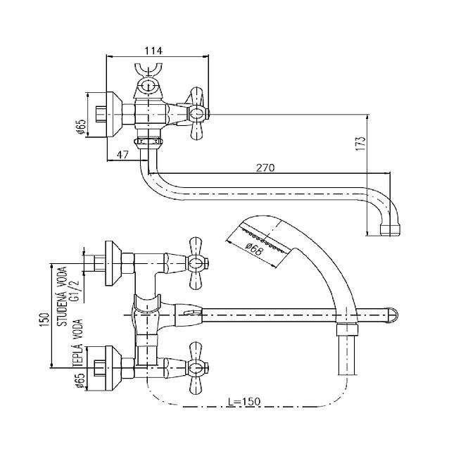 Badewannenarmatur Morava MK153.0/1