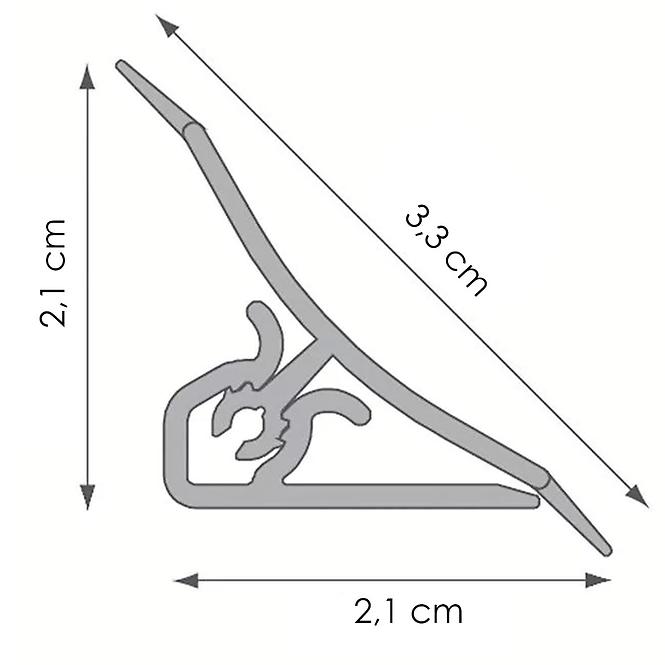 Leiste für Küchenplatte  3m 20x20 – Koloseum Lws-014