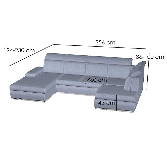 Ecksofa Orlando II L Mono 240,7