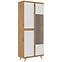 Vitrine Bergen 78cm Eiche Artisan/Weiß Glanz