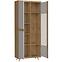 Vitrine Bergen 78cm Eiche Artisan/Weiß Glanz,2