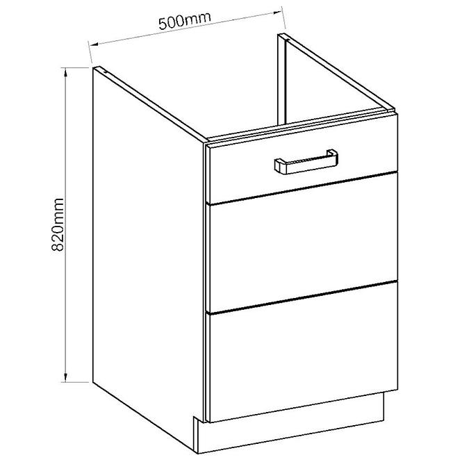 Küchenzeile Artisan Weißer Glanz 50zl 1f Bb