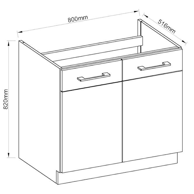 Küchenzeile Vigo Graphit Mat 80zl 2f Bb