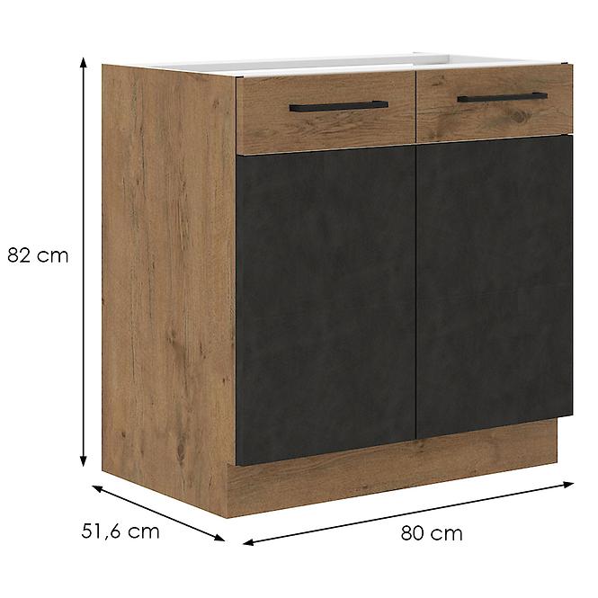 Küchenzeile Vigo Graphit Mat 80d 2f Bb