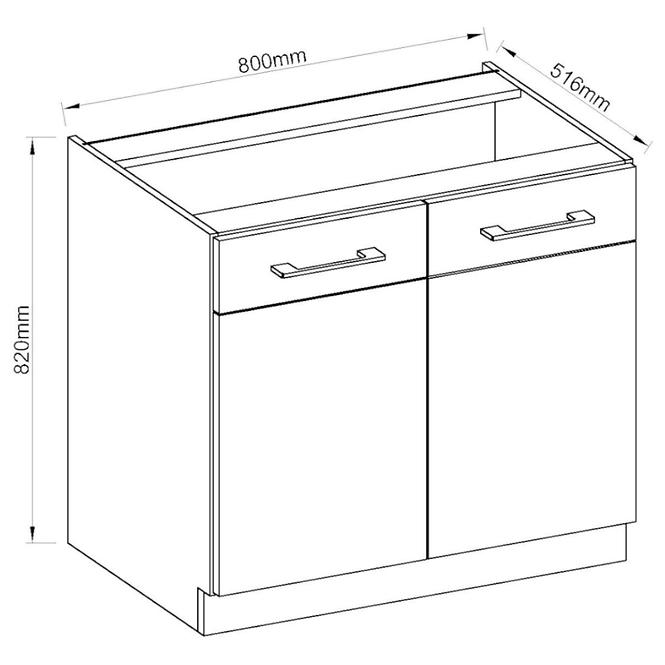 Küchenzeile Vigo Graphit Mat 80d 2f Bb