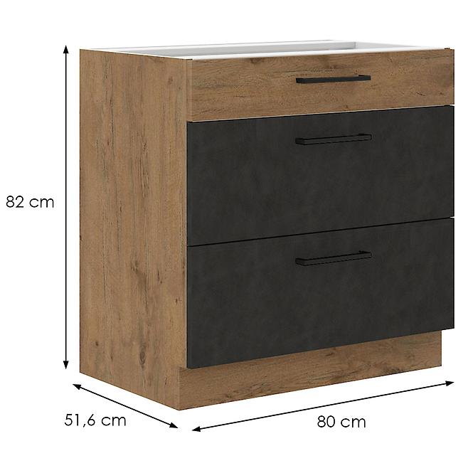 Küchenzeile Vigo Graphit Mat 80d 3s Bb