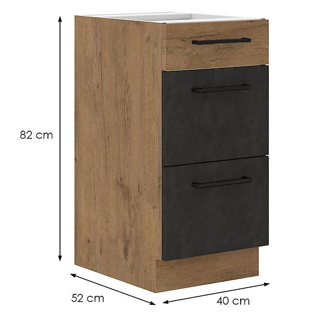 Küchenzeile Vigo Graphit Mat 40d 3s Bb