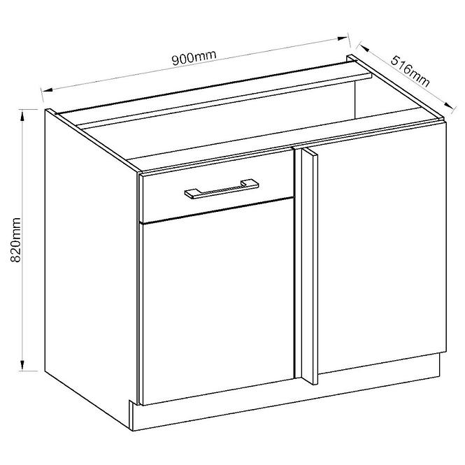 Küchenzeile Vigo Graphit Mat 105nd 1f Bb