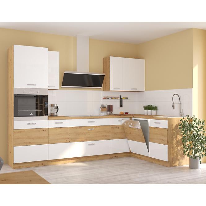 Küchenzeile Artisan Weißer Glanz 80g-90 2f