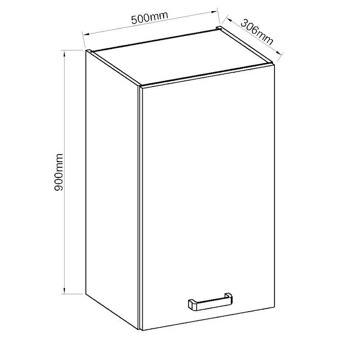 Küchenzeile Artisan Weißer Glanz 50g-90 1f,2