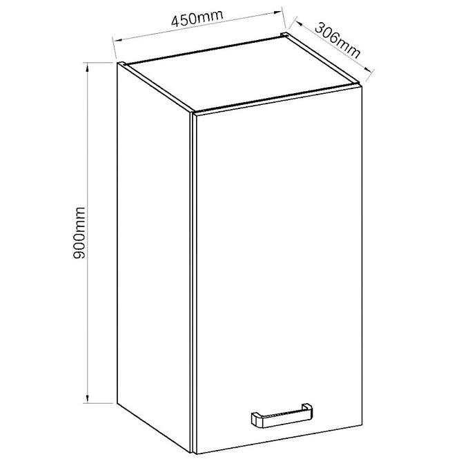 Küchenzeile Artisan Weißer Glanz 45g-90 1f