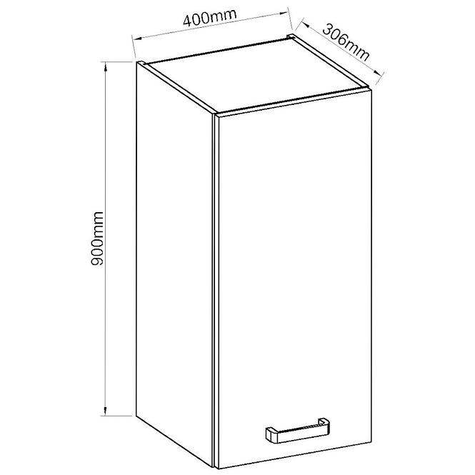 Küchenzeile Artisan Weißer Glanz 40g-90 1f