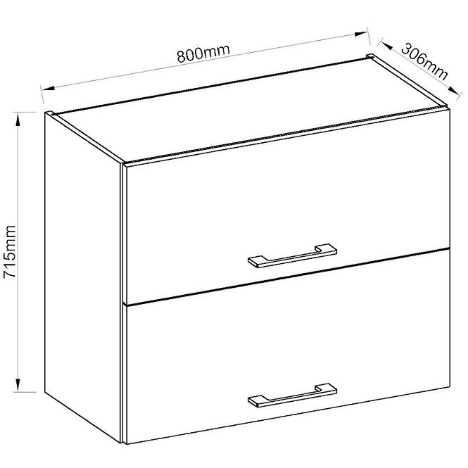 Küchenzeile Vigo Graphit Mat 80gu-72 2f