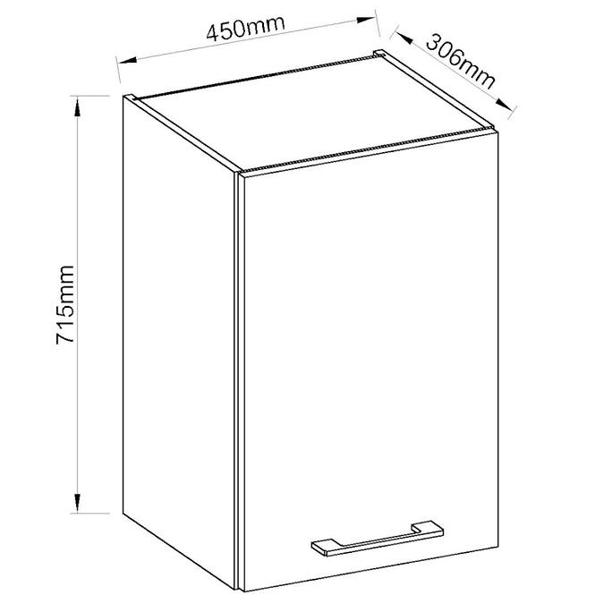 Küchenzeile Vigo Graphit Mat 45g-72 1f