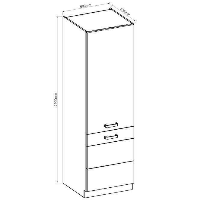 Küchenzeile Artisan Weißer Glanz 60dk-210 2f,2