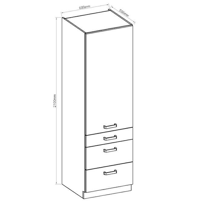 Küchenzeile Artisan Weißer Glanz 60dks-210 3s 1f,2
