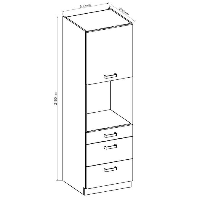 Küchenzeile Artisan Weißer Glanz 60dps-210 3s 1f