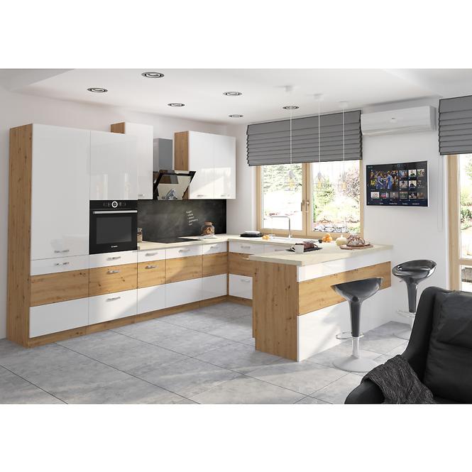 Küchenzeile Artisan Weißer Glanz 60dp-210 2f,5