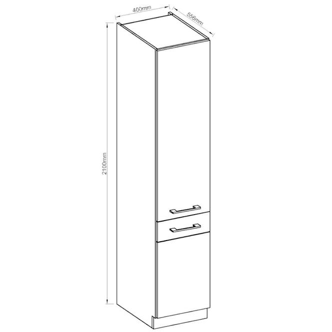 Küchenzeile Vigo Graphit Mat 40dk-210 2f